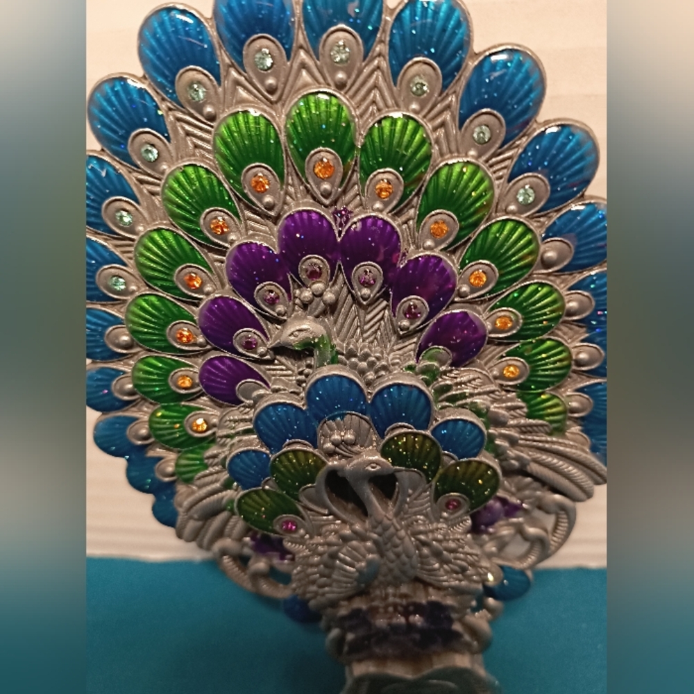 Vintage Foldable Maniya Peacock Mirror - Picture 7 of 16